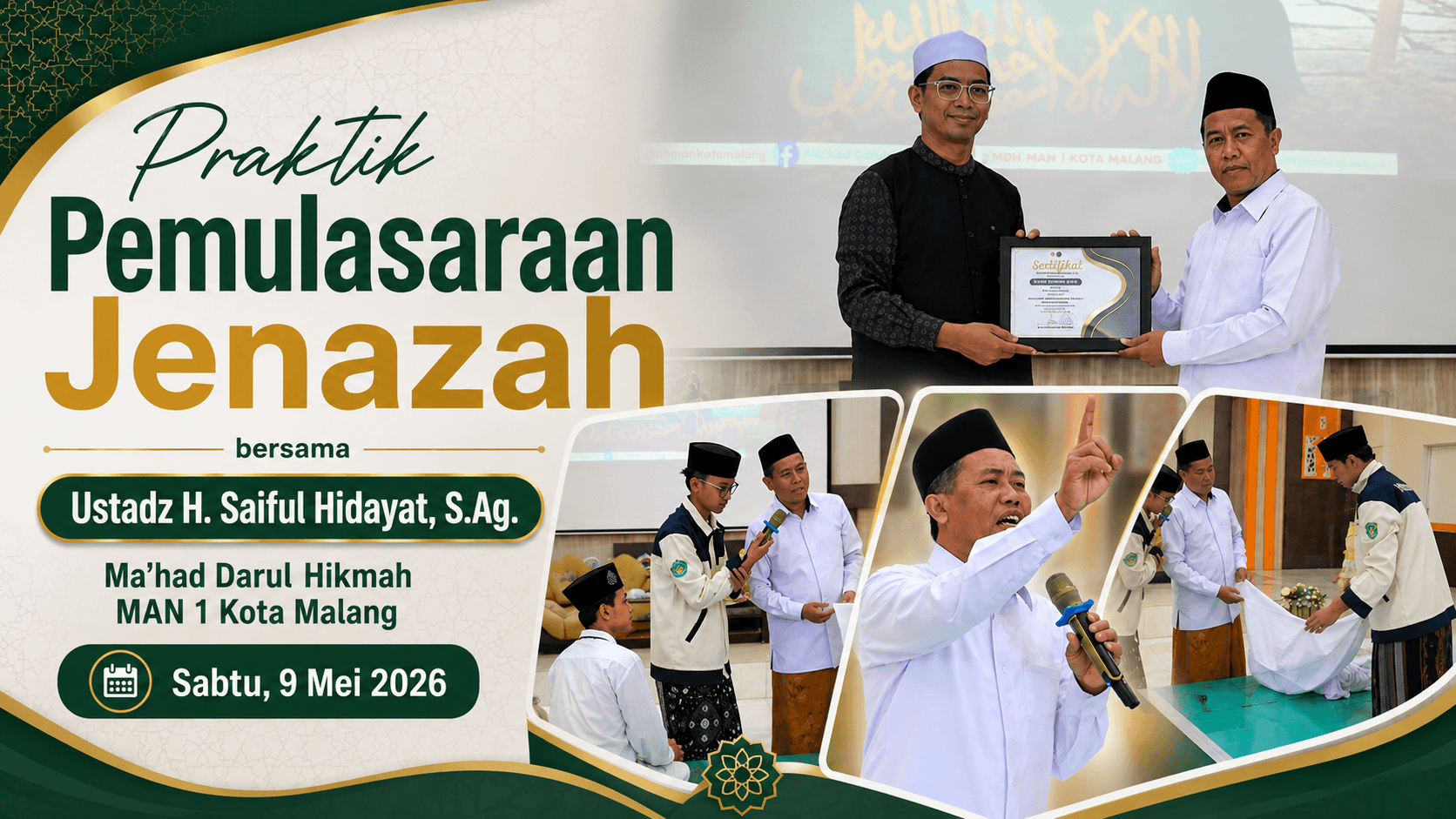 Bekali Santri Keterampilan Fardu Kifayah, Ma'had Darul Hikmah Gelar Praktik Pemulasaran Jenazah